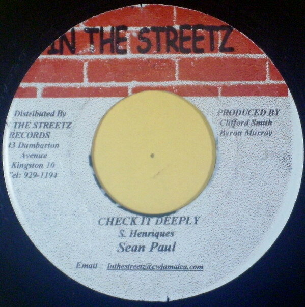 7” Sean Paul Check It Deeply NONE In The Streetz Recor /00080