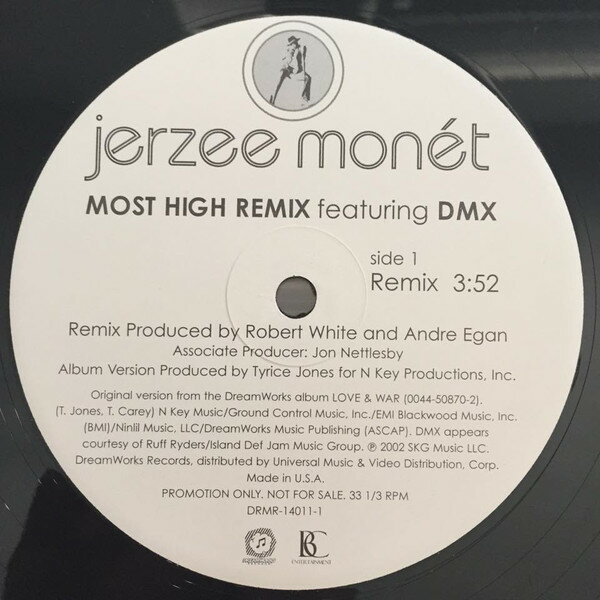 【中古】米12” Jerzee Mon t Most High (Remix) DRMR140111 DreamWorks Records /00250