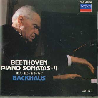 CD Beethoven Piano Sonata.4, 5, 6, 7: Backhaus F30L20131 POLYDOR /00110
