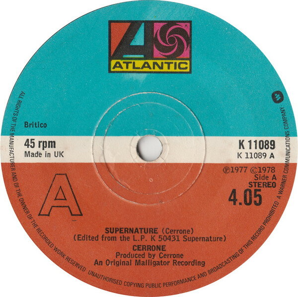 【中古】英7” Cerrone Supernature K11089 Atlantic /00080