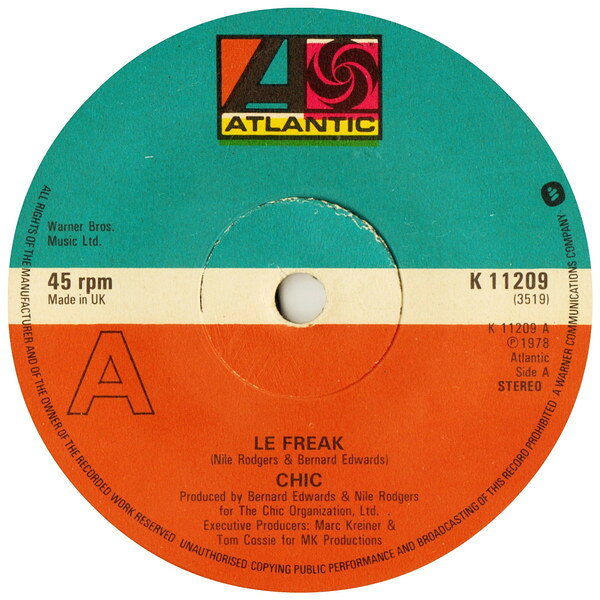 【中古】英7” Chic Le Freak K11209 Atlantic /00080