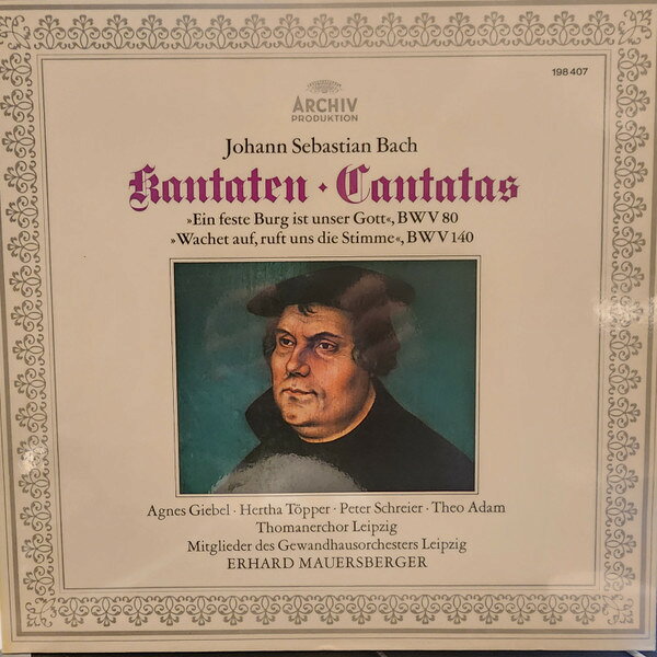 【中古】独LP Johann Sebastian Bach, Agnes G ≫Ein Feste Burg Ist Unser Gott≪, BWV 80 ・ ≫Wache 198407 Archiv Produktion /00260