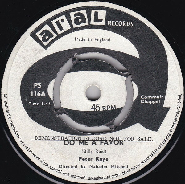 Artist Name: N - 【中古】英7” Peter Kaye Do Me A Favor PS116 ARAL /00080