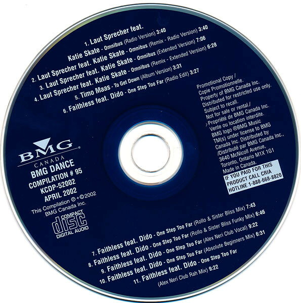CD Various Bmg Dance Compilation #95 KCDP52002PROMO BMG Music プロモ /00110