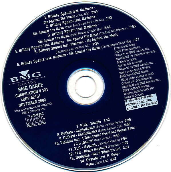 CD Various Bmg Dance Compilation #131 KCDP52151PROMO EMI MUSIC CANADA プロモ 未開封 /00110
