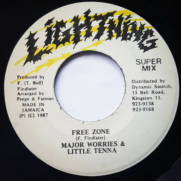 ジャマイカ7” Major Worries &amp; Little Tenna Free Zone NONE Lightning /00080