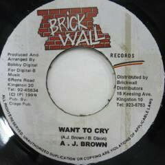 ジャマイカ7” A. J. Brown Want To Cry NONE Brickwall Records /00080