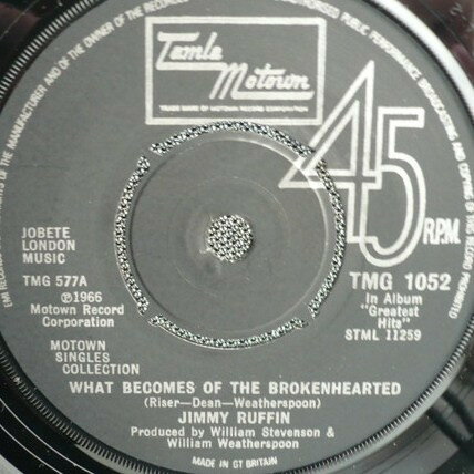 【中古】英7” Jimmy Ruffin / Marv Johnson What Becomes Of The Brokenhearted / Ill Pick A Rose TMG1052 Tamla Motown /00080