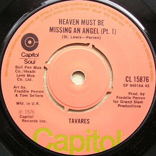 š۱7 Tavares Heaven Must Be Missing An Angel CL15876 Capitol Records /00080