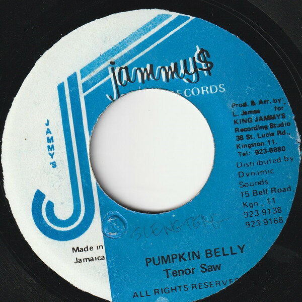 【中古】ジャマイカ7” Tenor Saw Pumpkin Belly NONE Jammys Records /00080