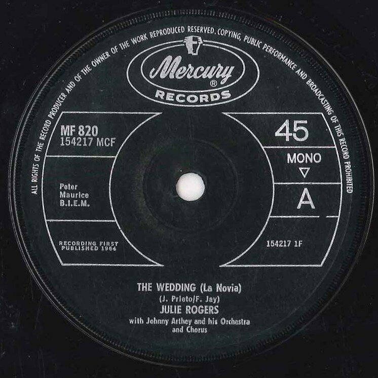 【中古】7” Julie Rogers Wedding (La Novia) MF820 Mercury /00080