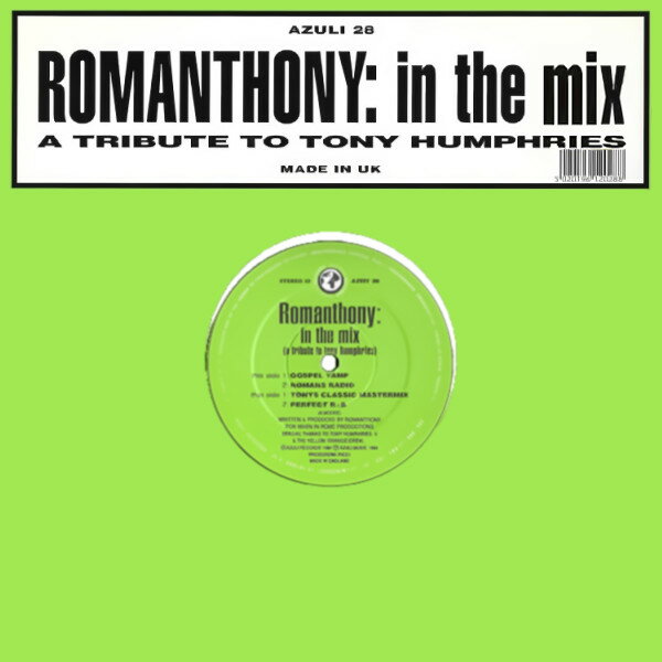 ・アーティスト Romanthony ・タイトル In The Mix (A Tribute To Tony Humphries) ・レーベル・型番 Azuli Records AZNY28 ・フォーマット 12インチレコード ・コンディション(盤) 可 (VG) ・コンディション(ジャケット) 良い (VG+) ・コンディション(帯) オビなし ・特記事項 【盤に目立った跡】【カバー汚れ】【カバーにシール付着】 サンプル画像です。実際の商品の画像ではありません 商品写真はバーコード/カタログ番号に対応したサンプル画像ですので、お送りする商品の画像ではありません。帯やライナーなどの付属品は、特記事項に記載されている場合のみ含まれます。プロモやカラーレコードなどの仕様についても、該当する場合のみ特記事項に記載しています。 【ご購入前に必ずご確認ください】 ・本店サイト(www.recordcity.jp)とは価格、送料が違います ・本店サイト、その他支店のオーダーとは同梱発送できません ・注文確定後に別の注文を頂いた場合、注文同士の同梱は致しかねます。 ・別倉庫から発送しているため、店頭受け渡しは対応しておりません ・一部商品は他の通販サイトでも販売しているため、ご注文のタイミングによっては商品のご用意ができない場合がございます。 ・土日祝日はお休みです 金曜・祝前日9時以降のご連絡またはご入金は、返答または発送が週明け・祝日明けに順次対応となります。 ・ご購入後のキャンセル不可 ご購入後のキャンセルはいかなる理由においてもお受けできません。ご了承の上、ご購入くださいませ。 ・日本郵便(ゆうパック/ゆうメール)によるお届けになります。 ・中古品であることをご理解ください 当ストアでは中古商品を主に販売しております。中古品であることをご理解の上ご購入ください。また、一部商品はRecordCityオンラインストアで試聴可能です。 ・返品について お客様のご都合による返品は一切承っておりません。 表記の内容と実際の商品に相違がある場合、また針飛び等で返品・返金をご希望される場合は、商品の到着後1週間以内にご連絡ください。商品の返送をこちらで確認後、キャンセル・返金を行います。 コンディションVG以下の商品は返品できません。プレイに影響のない表面のこすれ傷、プレス起因のノイズ盤は返品の対象外です。 【コンディション表記】 ・ほぼ新品(M-)(Like New) 完全な新品。未使用。当店ではほぼ使用しません ・非常に良い(EX)(Excellent) 中古盤として美品な状態。わずかな経年を感じるものの傷みを感じさせない、当店基準で最高の状態 ・良い(VG+)(Very Good Plus) 丁寧に扱われた中古品で、軽い使用感がみられる。 ・可(VG)(Acceptable) 使い込まれた中古品で、「良い」よりもさらに使用感がみられる。 ・悪い(VG-)(Bad) 状態が悪いアイテム。使用の保障はなく、再生不可、針飛び、目立つノイズがあるかもしれない。状態によるクレーム不可。返品不可。 ・非常に悪い(G)(Very Bad) 「悪い」よりさらに状態が悪いアイテム。使用の保障はなく、再生不可、針飛び、目立つノイズがあるかもしれない。状態によるクレーム不可。返品不可。 ・ジャンク(Fair)(Junk/Fair) 割れている、反っている、水ダメージがある、カビ、ジャケットが分離している、ひどい書き込み、ひどい擦れなど最低の状態。使用の保障はなく、再生不可、針飛び、目立つノイズがあるかもしれない。状態によるクレーム不可。返品不可。 ・ジャンク(Poor)(Junk/Poor) 割れている、反っている、水ダメージがある、カビ、ジャケットが分離している、ひどい書き込み、ひどい擦れなど最低の状態。使用の保障はなく、再生不可、針飛び、目立つノイズがあるかもしれない。状態によるクレーム不可。返品不可。