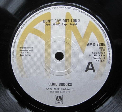 Artist Name: K - 【中古】7” Elkie Brooks Dont Cry Out Loud AMS7395 A&M Records /00080