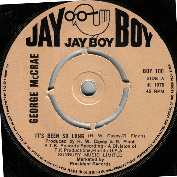 Artist Name: R - 【中古】7” George McCrae Its Been So Long BOY100 Jay Boy /00080