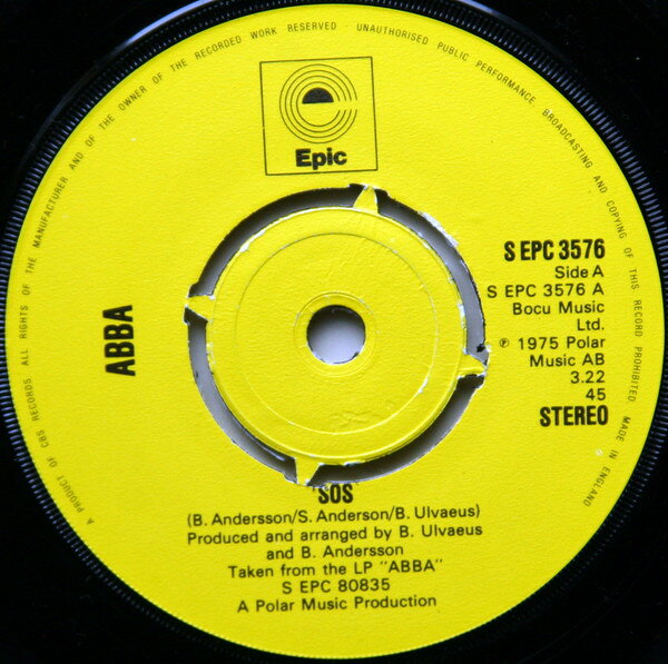 【中古】7” ABBA SOS SEPC3576 Epic /00080