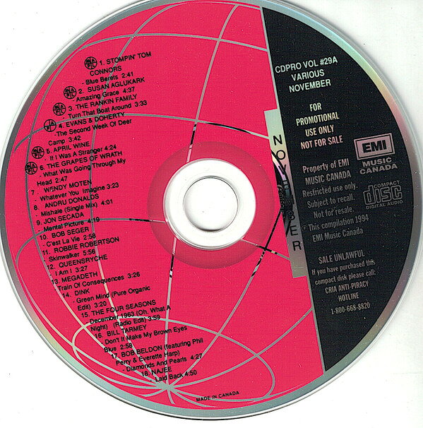 ・アーティスト Various ・タイトル Cdpro Vol #29a (November 1994) ・レーベル・型番 EMI Music Canada CDPROVOL29A ・フォーマット CD ・コンディション(盤) 良い (VG+) ・コンディション(ジャケット) ・コンディション(帯) オビなし ・特記事項 【プロモ盤】 【Promotion Only】【ソフトケース入り（プラケースなし）】 サンプル画像です。実際の商品の画像ではありません 商品写真はバーコード/カタログ番号に対応したサンプル画像ですので、お送りする商品の画像ではありません。帯やライナーなどの付属品は、特記事項に記載されている場合のみ含まれます。プロモやカラーレコードなどの仕様についても、該当する場合のみ特記事項に記載しています。 【ご購入前に必ずご確認ください】 ・本店サイト(www.recordcity.jp)とは価格、送料が違います ・本店サイト、その他支店のオーダーとは同梱発送できません ・注文確定後に別の注文を頂いた場合、注文同士の同梱は致しかねます。 ・別倉庫から発送しているため、店頭受け渡しは対応しておりません ・一部商品は他の通販サイトでも販売しているため、ご注文のタイミングによっては商品のご用意ができない場合がございます。 ・土日祝日はお休みです 金曜・祝前日9時以降のご連絡またはご入金は、返答または発送が週明け・祝日明けに順次対応となります。 ・ご購入後のキャンセル不可 ご購入後のキャンセルはいかなる理由においてもお受けできません。ご了承の上、ご購入くださいませ。 ・日本郵便(ゆうパック/ゆうメール)によるお届けになります。 ・中古品であることをご理解ください 当ストアでは中古商品を主に販売しております。中古品であることをご理解の上ご購入ください。また、一部商品はRecordCityオンラインストアで試聴可能です。 ・返品について お客様のご都合による返品は一切承っておりません。 表記の内容と実際の商品に相違がある場合、また針飛び等で返品・返金をご希望される場合は、商品の到着後1週間以内にご連絡ください。商品の返送をこちらで確認後、キャンセル・返金を行います。 コンディションVG以下の商品は返品できません。プレイに影響のない表面のこすれ傷、プレス起因のノイズ盤は返品の対象外です。 【コンディション表記】 ・ほぼ新品(M-)(Like New) 完全な新品。未使用。当店ではほぼ使用しません ・非常に良い(EX)(Excellent) 中古盤として美品な状態。わずかな経年を感じるものの傷みを感じさせない、当店基準で最高の状態 ・良い(VG+)(Very Good Plus) 丁寧に扱われた中古品で、軽い使用感がみられる。 ・可(VG)(Acceptable) 使い込まれた中古品で、「良い」よりもさらに使用感がみられる。 ・悪い(VG-)(Bad) 状態が悪いアイテム。使用の保障はなく、再生不可、針飛び、目立つノイズがあるかもしれない。状態によるクレーム不可。返品不可。 ・非常に悪い(G)(Very Bad) 「悪い」よりさらに状態が悪いアイテム。使用の保障はなく、再生不可、針飛び、目立つノイズがあるかもしれない。状態によるクレーム不可。返品不可。 ・ジャンク(Fair)(Junk/Fair) 割れている、反っている、水ダメージがある、カビ、ジャケットが分離している、ひどい書き込み、ひどい擦れなど最低の状態。使用の保障はなく、再生不可、針飛び、目立つノイズがあるかもしれない。状態によるクレーム不可。返品不可。 ・ジャンク(Poor)(Junk/Poor) 割れている、反っている、水ダメージがある、カビ、ジャケットが分離している、ひどい書き込み、ひどい擦れなど最低の状態。使用の保障はなく、再生不可、針飛び、目立つノイズがあるかもしれない。状態によるクレーム不可。返品不可。