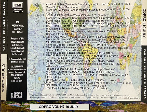 CD Various Cdpro Vol #19 (July 1999) CDPROVOL19 EMI Music Canada プロモ /00110