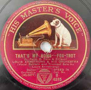 【中古】英78RPM/SP Louis Armstrong And His Orches Thats My Home / Hobo, You Cant Ride This Train B6315 HIS MASTERS VOICE /00500 【中古】英78RPM/SP Louis Armstrong And His Orches Thats My Home / Hobo, You Cant Ride This Train B6315 HIS MASTERS VOICE /00500