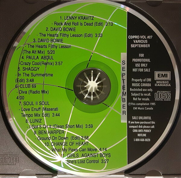 CD Various Cdpro Vol #27 (September 1995) CDPROVOL27 EMI Music Canada プロモ /00110