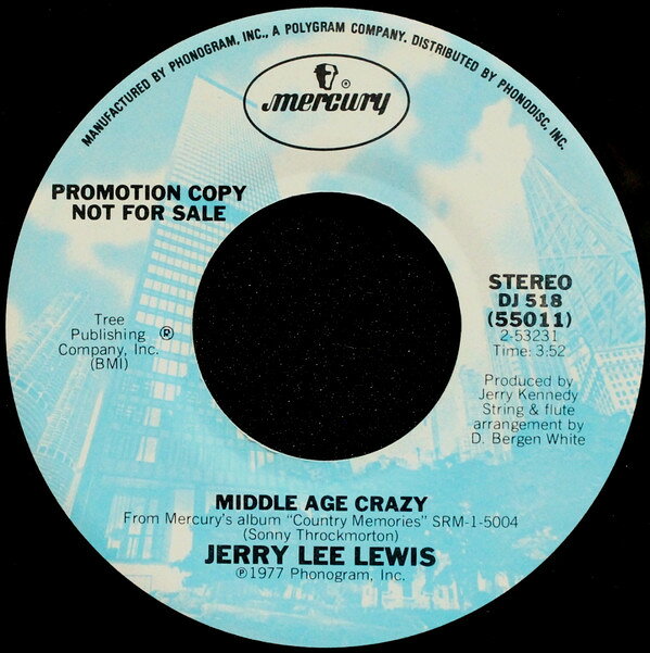 【中古】米7" Jerry Lee Lewis Middle Age Crazy DJ518PROMO Mercury, Mercury /00080