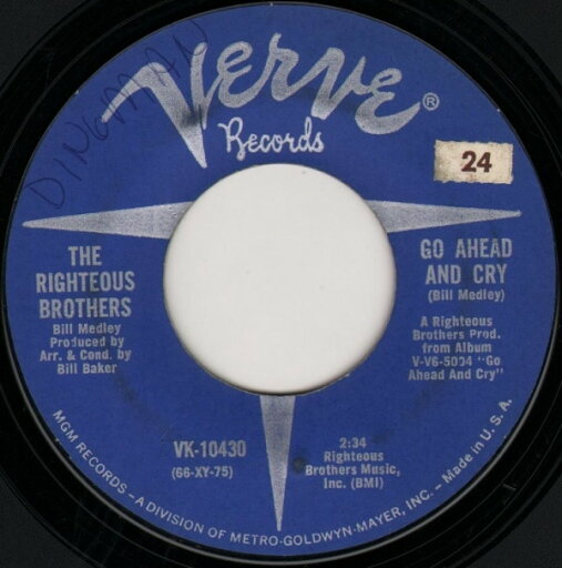 【中古】米7" Righteous Brothers Go Ahead And Cry VK10430 Verve Records /00080 【中古】米7" Righteous Brothers Go Ahead And Cry VK10430 Verve Records /00080