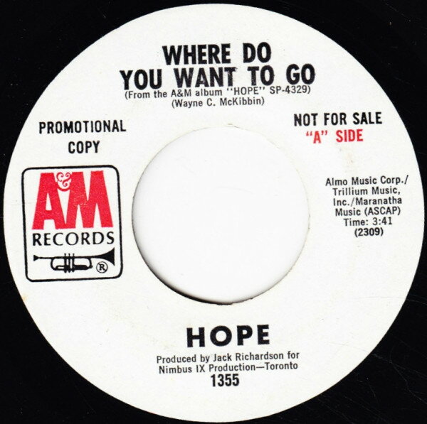 【中古】米7" Hope Where Do You Want To Go / Little Things 1355PROMO A&M Records /00080