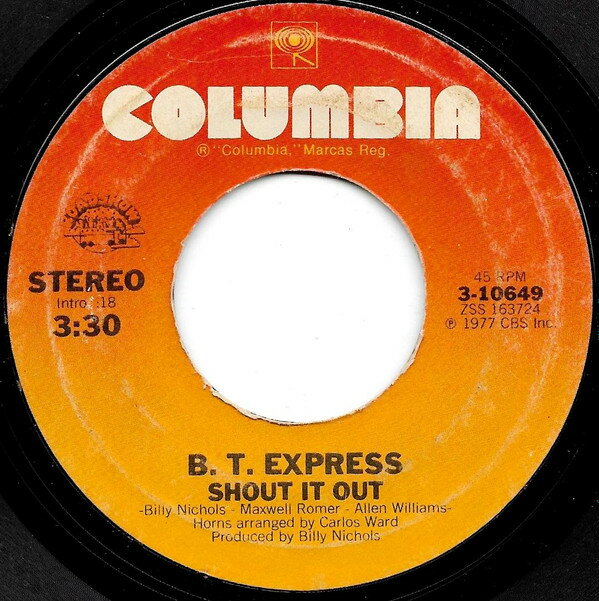 【中古】米7" B.T. Express Shout It Out / Ride On B.T. 310649 Columbia, Roadshow /00080