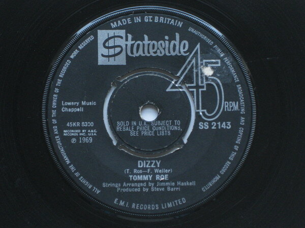 7” Tommy Roe Dizzy SS2143 Stateside /00080