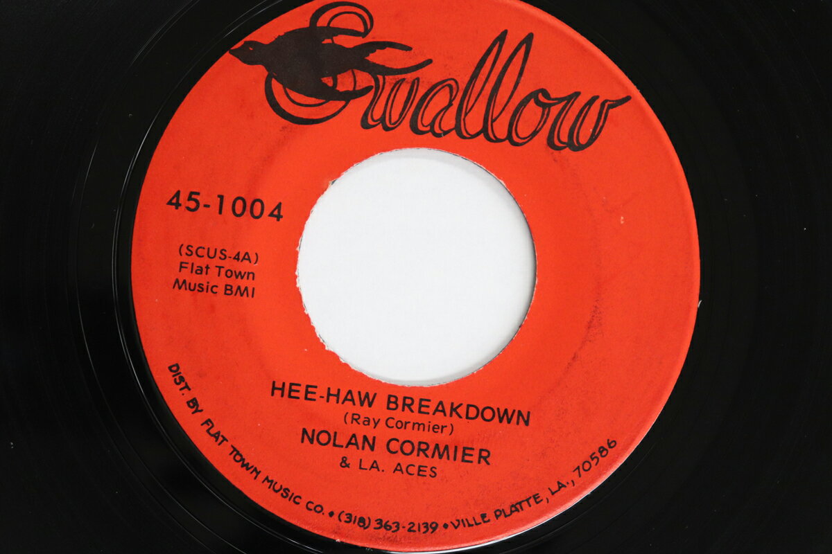 【中古】米7” Nolan Cormier, La. Aces Hee-haw Breakdown / Cajun Club Waltz 451004 SWALLOW RECORDS..