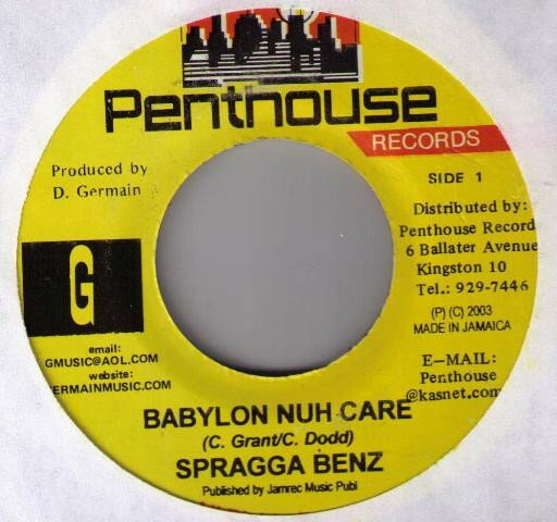 【中古】ジャマイカ7” Spragga Benz Babylon Nuh Care NONE Penthouse Records /00080