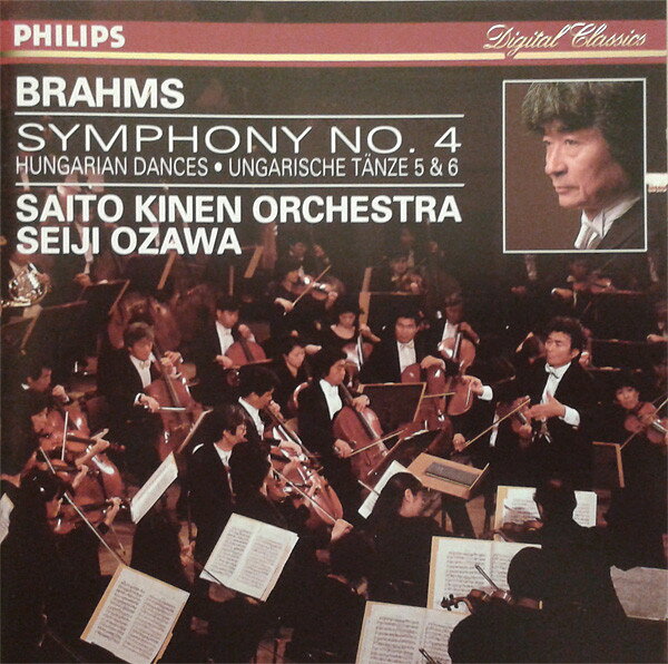 輸入CD Brahms, Ozawa; Kinen, Saito Symphony No. 4 / Hungarian Dances ? Ungarische Tanze 5 &amp; 6 4263912 Philips /00110