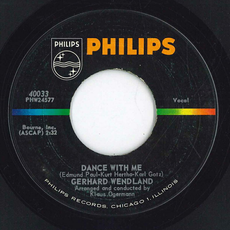 【中古】米7” Gerhard Wendland Dance With Me 40033 PHILIPS /00080