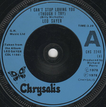 【中古】英7” Leo Sayer I Cant Stop Loving You (Though I Try) CHS2240 CHRYSALIS /00080