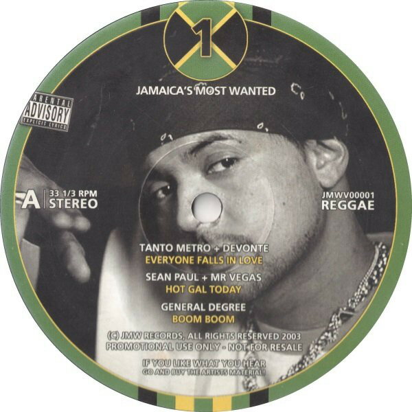 英12” Various Jamaicas Most Wanted Vol. 1 JMWV00001 Jamaicas Most Wanted /00250