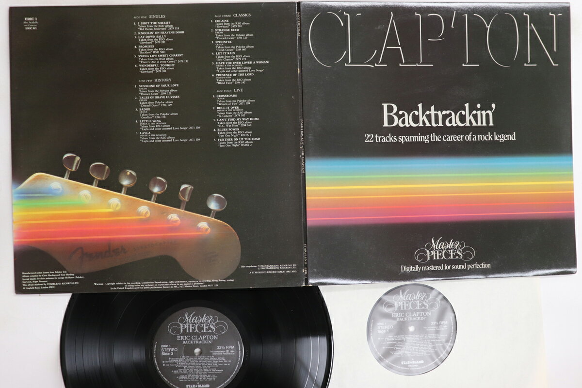 ・アーティスト Eric Clapton ・タイトル Backtrackin' ・レーベル・型番 Starblend ERIC1 ・フォーマット LPレコード ・コンディション(盤) 良い (VG+) ・コンディション(ジャケット) 良い (VG+) ・コンディション(帯) オビなし ・特記事項 【盤に浅い跡】 実際に発送される商品の画像です 【ご購入前に必ずご確認ください】 ・本店サイト(www.recordcity.jp)とは価格、送料が違います ・本店サイト、その他支店のオーダーとは同梱発送できません ・注文確定後に別の注文を頂いた場合、注文同士の同梱は致しかねます。 ・別倉庫から発送しているため、店頭受け渡しは対応しておりません ・一部商品は他の通販サイトでも販売しているため、ご注文のタイミングによっては商品のご用意ができない場合がございます。 ・土日祝日はお休みです 金曜・祝前日9時以降のご連絡またはご入金は、返答または発送が週明け・祝日明けに順次対応となります。 ・ご購入後のキャンセル不可 ご購入後のキャンセルはいかなる理由においてもお受けできません。ご了承の上、ご購入くださいませ。 ・日本郵便(ゆうパック/ゆうメール)によるお届けになります。 ・中古品であることをご理解ください 当ストアでは中古商品を主に販売しております。中古品であることをご理解の上ご購入ください。また、一部商品はRecordCityオンラインストアで試聴可能です。 ・返品について お客様のご都合による返品は一切承っておりません。 表記の内容と実際の商品に相違がある場合、また針飛び等で返品・返金をご希望される場合は、商品の到着後1週間以内にご連絡ください。商品の返送をこちらで確認後、キャンセル・返金を行います。 コンディションVG以下の商品は返品できません。プレイに影響のない表面のこすれ傷、プレス起因のノイズ盤は返品の対象外です。 【コンディション表記】 ・ほぼ新品(M-)(Like New) 完全な新品。未使用。当店ではほぼ使用しません ・非常に良い(EX)(Excellent) 中古盤として美品な状態。わずかな経年を感じるものの傷みを感じさせない、当店基準で最高の状態 ・良い(VG+)(Very Good Plus) 丁寧に扱われた中古品で、軽い使用感がみられる。 ・可(VG)(Acceptable) 使い込まれた中古品で、「良い」よりもさらに使用感がみられる。 ・悪い(VG-)(Bad) 状態が悪いアイテム。使用の保障はなく、再生不可、針飛び、目立つノイズがあるかもしれない。状態によるクレーム不可。返品不可。 ・非常に悪い(G)(Very Bad) 「悪い」よりさらに状態が悪いアイテム。使用の保障はなく、再生不可、針飛び、目立つノイズがあるかもしれない。状態によるクレーム不可。返品不可。 ・ジャンク(Fair)(Junk/Fair) 割れている、反っている、水ダメージがある、カビ、ジャケットが分離している、ひどい書き込み、ひどい擦れなど最低の状態。使用の保障はなく、再生不可、針飛び、目立つノイズがあるかもしれない。状態によるクレーム不可。返品不可。 ・ジャンク(Poor)(Junk/Poor) 割れている、反っている、水ダメージがある、カビ、ジャケットが分離している、ひどい書き込み、ひどい擦れなど最低の状態。使用の保障はなく、再生不可、針飛び、目立つノイズがあるかもしれない。状態によるクレーム不可。返品不可。