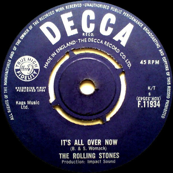 ・アーティスト Rolling Stones ・タイトル It's All Over Now ・レーベル・型番 DECCA F11934 ・フォーマット 7インチレコード ・コンディション(盤) 良い (VG+) ・コンディション(ジャケット) プレインカバー（元ジャケット／カバー無し） ・コンディション(帯) オビなし ・特記事項 【盤に浅い跡】 サンプル画像です。実際の商品の画像ではありません 商品写真はバーコード/カタログ番号に対応したサンプル画像ですので、お送りする商品の画像ではありません。帯やライナーなどの付属品は、特記事項に記載されている場合のみ含まれます。プロモやカラーレコードなどの仕様についても、該当する場合のみ特記事項に記載しています。 【ご購入前に必ずご確認ください】 ・本店サイト(www.recordcity.jp)とは価格、送料が違います ・本店サイト、その他支店のオーダーとは同梱発送できません ・注文確定後に別の注文を頂いた場合、注文同士の同梱は致しかねます。 ・別倉庫から発送しているため、店頭受け渡しは対応しておりません ・一部商品は他の通販サイトでも販売しているため、ご注文のタイミングによっては商品のご用意ができない場合がございます。 ・土日祝日はお休みです 金曜・祝前日9時以降のご連絡またはご入金は、返答または発送が週明け・祝日明けに順次対応となります。 ・ご購入後のキャンセル不可 ご購入後のキャンセルはいかなる理由においてもお受けできません。ご了承の上、ご購入くださいませ。 ・日本郵便(ゆうパック/ゆうメール)によるお届けになります。 ・中古品であることをご理解ください 当ストアでは中古商品を主に販売しております。中古品であることをご理解の上ご購入ください。また、一部商品はRecordCityオンラインストアで試聴可能です。 ・返品について お客様のご都合による返品は一切承っておりません。 表記の内容と実際の商品に相違がある場合、また針飛び等で返品・返金をご希望される場合は、商品の到着後1週間以内にご連絡ください。商品の返送をこちらで確認後、キャンセル・返金を行います。 コンディションVG以下の商品は返品できません。プレイに影響のない表面のこすれ傷、プレス起因のノイズ盤は返品の対象外です。 【コンディション表記】 ・ほぼ新品(M-)(Like New) 完全な新品。未使用。当店ではほぼ使用しません ・非常に良い(EX)(Excellent) 中古盤として美品な状態。わずかな経年を感じるものの傷みを感じさせない、当店基準で最高の状態 ・良い(VG+)(Very Good Plus) 丁寧に扱われた中古品で、軽い使用感がみられる。 ・可(VG)(Acceptable) 使い込まれた中古品で、「良い」よりもさらに使用感がみられる。 ・悪い(VG-)(Bad) 状態が悪いアイテム。使用の保障はなく、再生不可、針飛び、目立つノイズがあるかもしれない。状態によるクレーム不可。返品不可。 ・非常に悪い(G)(Very Bad) 「悪い」よりさらに状態が悪いアイテム。使用の保障はなく、再生不可、針飛び、目立つノイズがあるかもしれない。状態によるクレーム不可。返品不可。 ・ジャンク(Fair)(Junk/Fair) 割れている、反っている、水ダメージがある、カビ、ジャケットが分離している、ひどい書き込み、ひどい擦れなど最低の状態。使用の保障はなく、再生不可、針飛び、目立つノイズがあるかもしれない。状態によるクレーム不可。返品不可。 ・ジャンク(Poor)(Junk/Poor) 割れている、反っている、水ダメージがある、カビ、ジャケットが分離している、ひどい書き込み、ひどい擦れなど最低の状態。使用の保障はなく、再生不可、針飛び、目立つノイズがあるかもしれない。状態によるクレーム不可。返品不可。