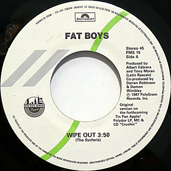 【中古】加7” Fat Boys Wipe Out / Crushin PMS15 TIN PAN APPLE /00080