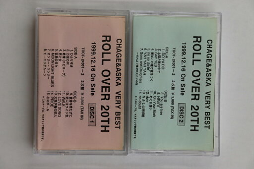 【中古】2discs Cassette CHAGE and ASKA CHAGE&ASKA VERY BEST ROLL OVER 20TH NONE TOSHIBA EMI プロモ /00220 【中古】2discs Cassette CHAGE and ASKA CHAGE&ASKA VERY BEST ROLL OVER 20TH NONE TOSHIBA EMI プロモ /00220