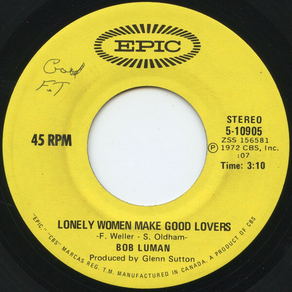 Artist Name: N - 【中古】7” Bob Luman Lonely Women Make Good Lovers 510905 Epic /00080