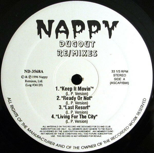 12” Various Nappy Dugout Re/Mixes ND3568 Nappy Dugout /00250