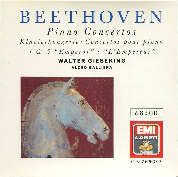 輸入CD Beethoven, Galliera; Philharmonia Piano Concerti 4 &amp; 5 CDZ7626072 EMI Laser /00110