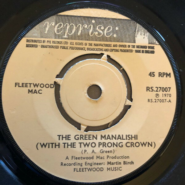 【中古】英7” Fleetwood Mac Green Manalishi (With The Two Prong Crown) / World RS27007 REPRISE /00080