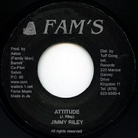 【中古】ジャマイカ7” Jimmy Riley Attitude/ Dub none Fams /00080