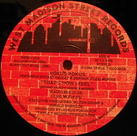 【中古】12” Hokus Pokus, Bryan ”B-Side” Ha Thats How I Feel WMSD1205 West Madison Street /00250