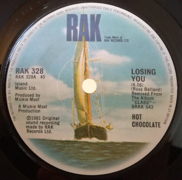 【中古】英7” Hot Chocolate Losing You RAK328 RAK /00080