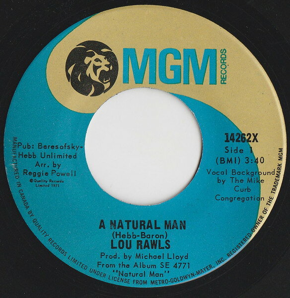 Artist Name: N - 【中古】7” Lou Rawls A Natural Man 14262X MGM Records /00080