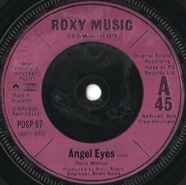 【中古】英7” Roxy Music Angel Eyes POSP67
