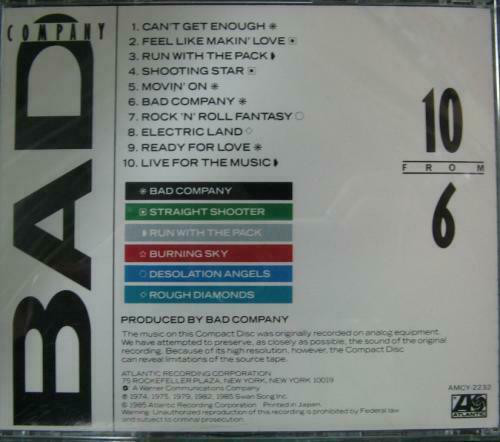 【中古】CD Bad Company 10 From 6 AMCY2232 Swan Song /00110