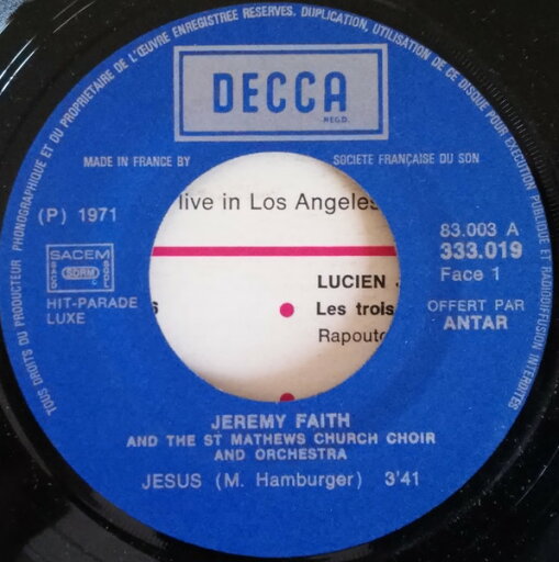 【中古】仏7” Jeremy Faith And The Saint Mat Jesus 333019 Decca /00080 【中古】仏7” Jeremy Faith And The Saint Mat Jesus 333019 Decca /00080