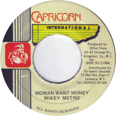 【中古】ジャマイカ7” Mikey Metro Woman Want Money NONE Capricorn Internatio /00080 【中古】ジャマイカ7” Mikey Metro Woman Want Money NONE Capricorn Internatio /00080